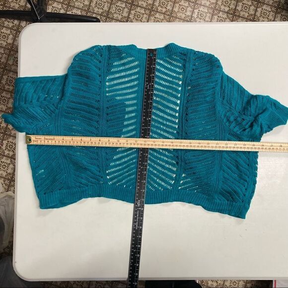 CATO, Women’s Green Open Front, Short Sleeve Shrug/ShortCardigan/Vest,Size 22-24 - Picture 9 of 9